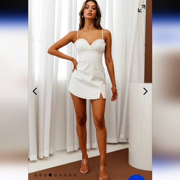 Selfie Leslie Avila Pintuck Pleat Bust Cami Strap Dress White - Picture 4 of 11